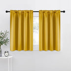 NICETOWN Gold Blackout Cafe Faux Silk Curtains by NICETOWN