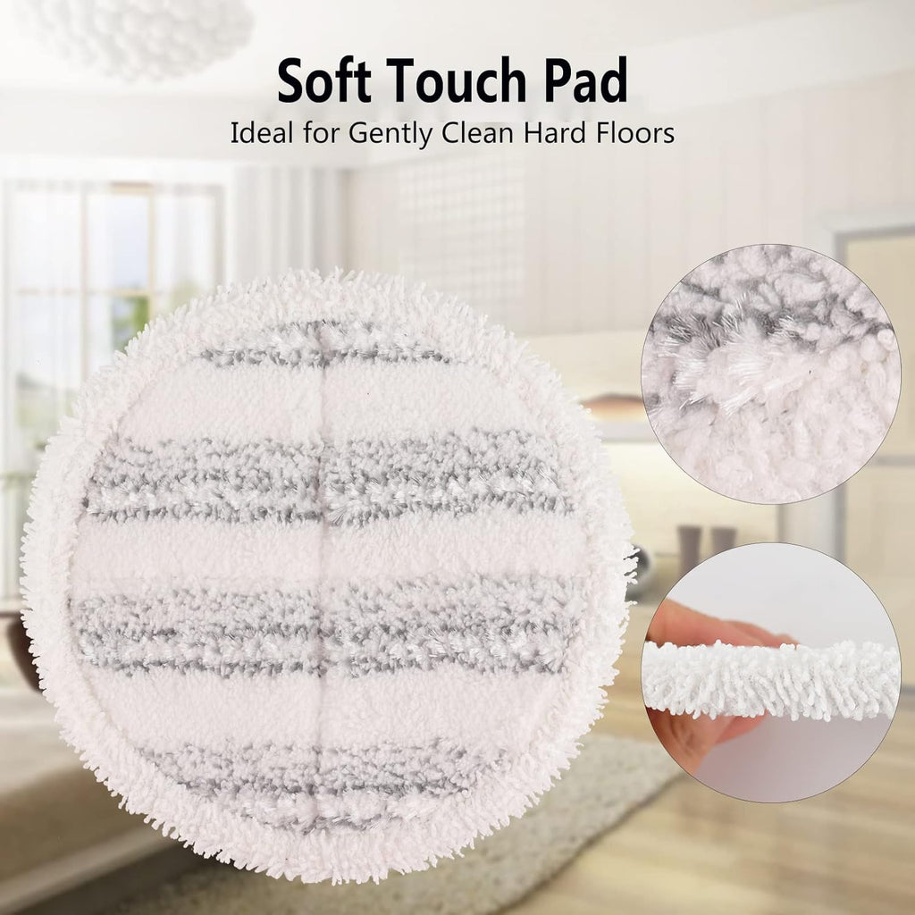 Cordless Electric Mop Pads, 6.3in Spin Mop Pads Compatible with vmai/alfabot/devoac/idoo/eous/verazon/kojeo Cordless Electric Mop, Round Mop Replacement Pads for Floor Cleaning(8 Pack)