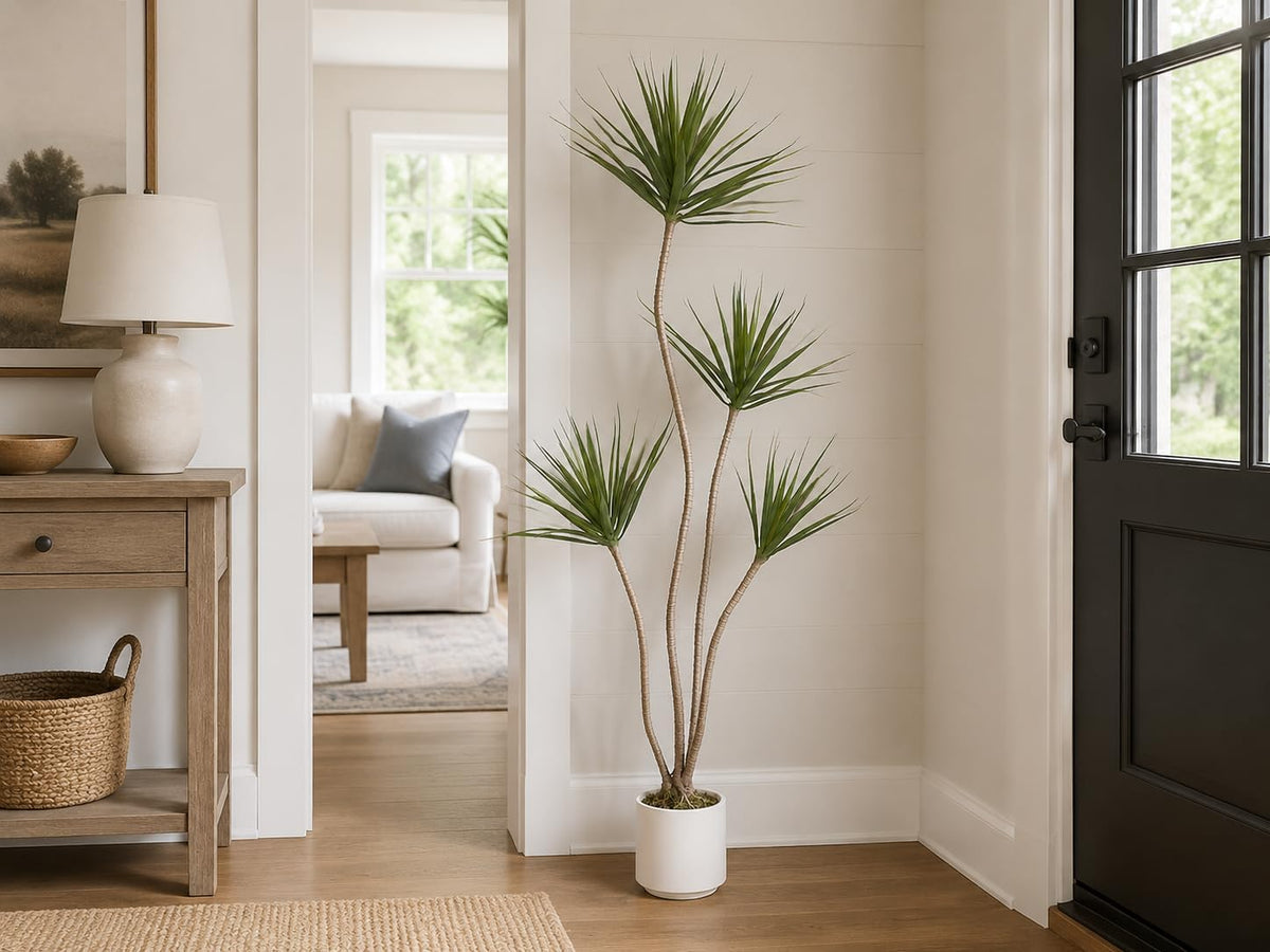 Artificial Dracaena Marginata Tree 5FT Faux Dragon Plant with Roots 60inch