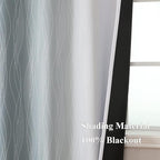 Estelar Textiler Stone Blue and Greyish White Blackout Curtains 96 Inches Long - Image 5