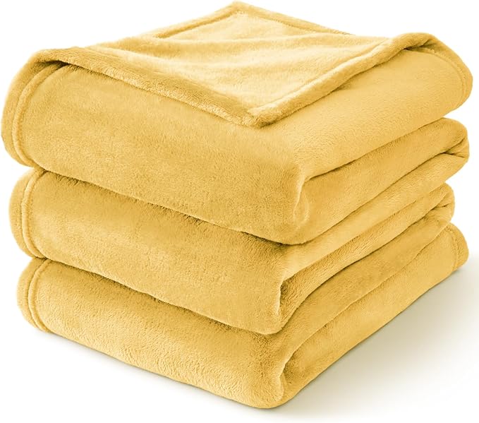 BEDELITE Fleece Blanket Cream Yellow Throw Blankets - Image 7