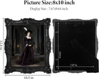 Picture Frame,Vintage Black Ornate Textured Hand-Crafted Resin Photo Frame with Easel & Hook for Tabletop & Wall Display, Retro Design Home Decor (Black, 8x10inch)