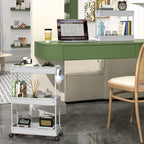 SPACEKEEPER Slim Rolling Storage Cart, 3 Tier Bathroom Cart Organizer, Gray