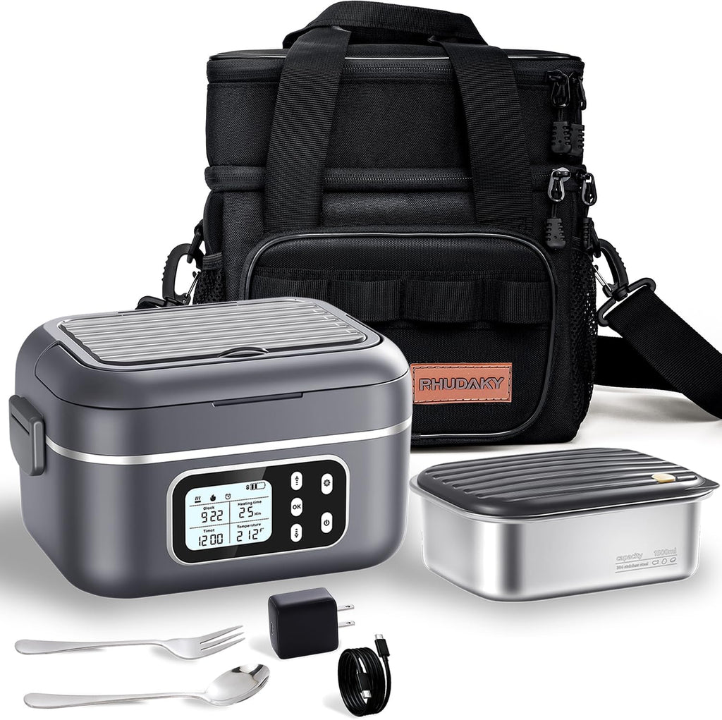 27000mAh Cordless Electric Heated Lunch Box for Adults 2 x 6.3 cups