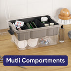 Superio Small Storage Container Organizing Bin with Removable Tray Plastic Tools, Sewing, Crafts Box, 3.5 Qt, 2 Pack
