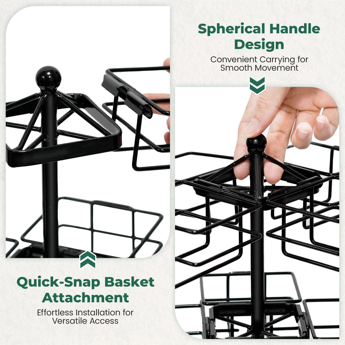 EsLuker.ly Tea Bag Holder Organizer for Counter, 3 Tier Metal Black