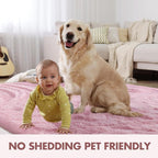 6x9 Ft Large Pink Rugs for Living Room Girls, Shag Fluffy Area Rug for Bedroom - Image 6