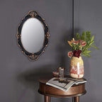 YCHMIR Vintage Mirror Small Wall Mirror Hanging Mirror 14.5 x 10 inchs Oval Brown