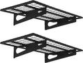 Soywey 2-Pack 1.5x3FT Garage Shelving 17.7-inch-by-35.8-inch Wall Shelf Garage Storage Rack Wall Mounted Floating Shelves, Black