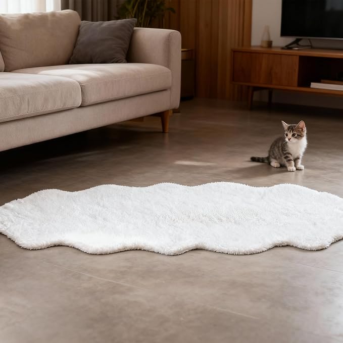 ThreadGlobe Fluffy Faux Rabbit Fur Rug Runner 2'x6', Ultra Soft & Non-Slip Rugs - Image 6