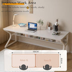 OSCHF 71-Inch Extra Long Desk with Storage Shelf, Warm White