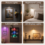 EZVALO Picture Lights for Wall, 2000mAh Rechargeable Battery Magnetic Poster Lights with 3 Color Temps & 12 RGB, Remote Dimmable Timer Painting Light, Wall Decor Light for Art Display, Frame (3 Pack)
