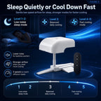 Bed Cooling System, Bed Fan Under Sheets with 5 Adjustable Speeds, Cooling Fan for Hot Sleepers & Night Sweats, Cordless Bed Fan with Remote Control, Fits All Mattress Heights