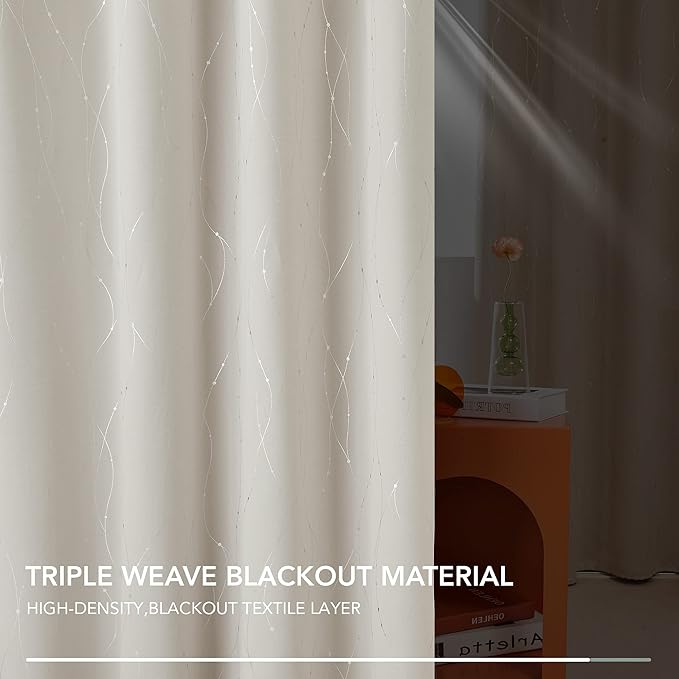 Deconovo Beige Curtains for Living Room, Room Darkening Soundproof Drapes - Image 9