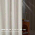 Deconovo Beige Curtains for Living Room, Room Darkening Soundproof Drapes - Image 9