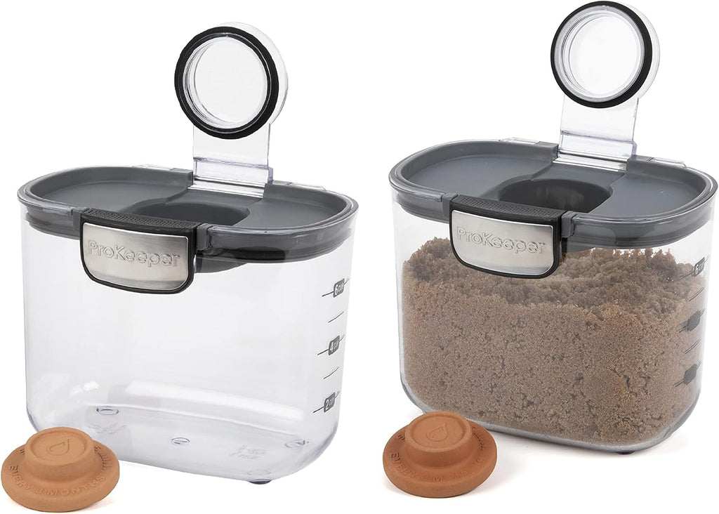 Progressive International ProKeeper+ Clear Plastic Airtight Food Baker's Kitchen Storage Organization Container Canister Set with Magnetic Accessories, 2- Piece Set (Pasta 2.4-Quart)
