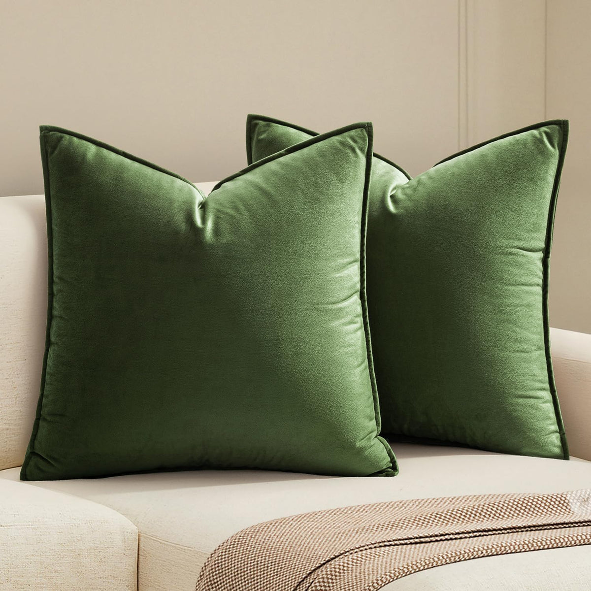 MIULEE Decorative Dark Coffee Velvet Throw Pillow Covers for Couch 20x20 in