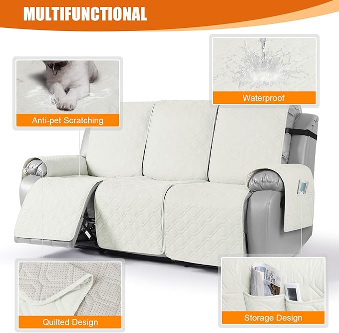 VANSOFY Waterproof Recliner Couch Covers, Sofa Covers 1-Piece Washable - Image 4