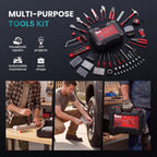 OLIXIS 330 Piece Home Repair Tool Kit with Pull-Out Drawer, Carbon & Cr-V Steel Tool Box, Complete Homeowners Repair Kit for DIY & Auto Maintenance for Home, Black-Red