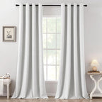 MIULEE 100% Blackout Linen Textured Curtains by MIULEE