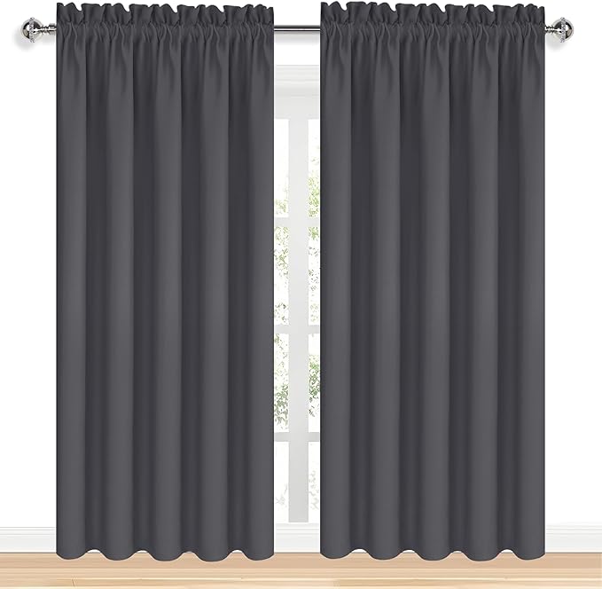 DWCN Bedroom Blackout Curtains 70 x 84 Inches Length 2 Panels Set, Solid - Image 9