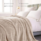 Exclusivo Mezcla Plush Fuzzy Fleece Bed Blanket Queen Size, Super Soft - Image 4