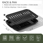 Broiler Pan & Roasting Rack Set Griddle Pan,Oven Safe Tray with Slotted Rack Grill Pan for Healthy Oven Meals Heat Resistant PFOA & PTFE Free Dishwasher Safe