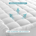 Bare Home Full Mattress Topper Cotton Top (Full, White)