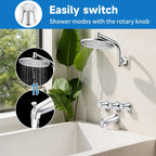 Bathtub Faucet Replacement Kit with Diverter Tub Spout, 3 Handle Shower Knob Set, Stainless Steel Tub Faucet Repair Kit for Tub & Shower, Fits 1/2" and 3/4" Connections
