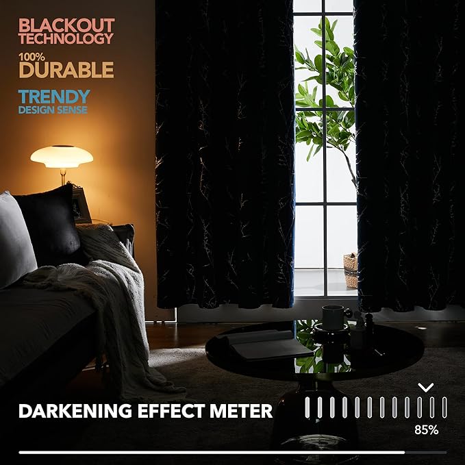 Deconovo Black Out Curtains for Kitchen, 42 x 45 Inch Length 2 Panels Set - Image 4