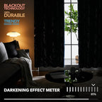 Deconovo Blackout Curtains, Thermal Insulated Soundproof Drapes, Branch Silver - Image 5