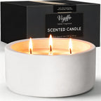 Viyffo 20oz Large White Fall Scented Candle for Women - Vanilla Dreamscape, 3 Wick Non Toxic Soy Candle, Matte Ceramic Jar, Luxury Home Fragrance, Elegant Room Decor & Premium Gift
