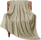 BEDELITE Fleece Blanket Twin Size Oat Linen Throw Blankets by BEDELITE