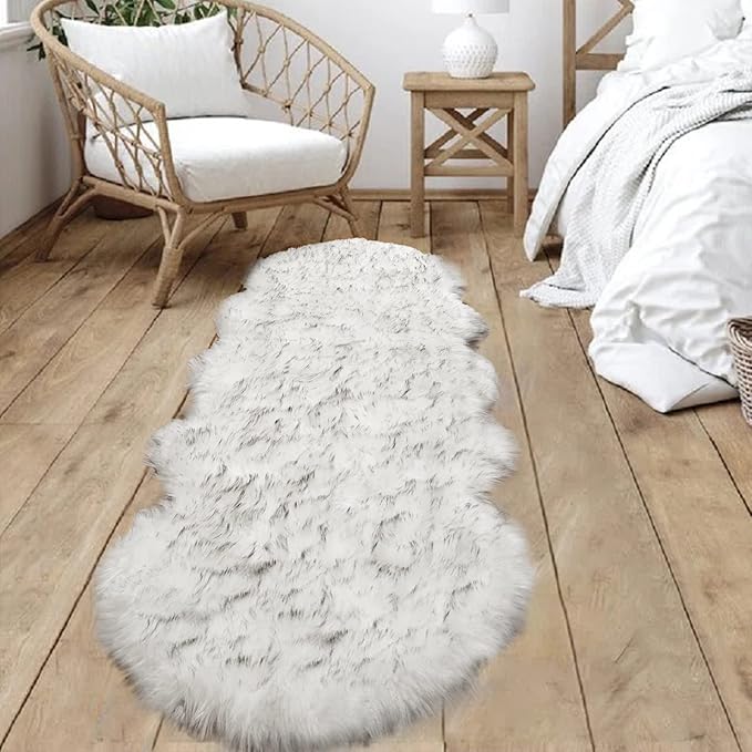 Goolela Faux Sheepskin Rug 2x6 Fluffy Fuzzy Furry Runner - Image 2