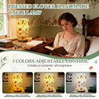 Hortsun Pressed Flower Vintage Table Lamp,Modern Style