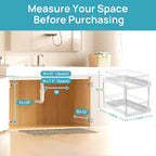 Vtopmart 4 Pack Pull Out Bathroom Under Sink Organizer (S-Standard, White)