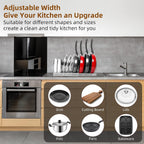 ROOHUA Pot and Pan Lid Organizer Rack for Under Cabinet, Grey