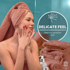 CORE 8-Piece Cotton Towel Set for Bathroom | Value Pack, Soft, Absorbent, Lightweight, Minimalist — 2 Bath Towels (27x54 in), 2 Hand Towels (16x24 in) & 4 Washcloths (12x12 in), Dune Red
