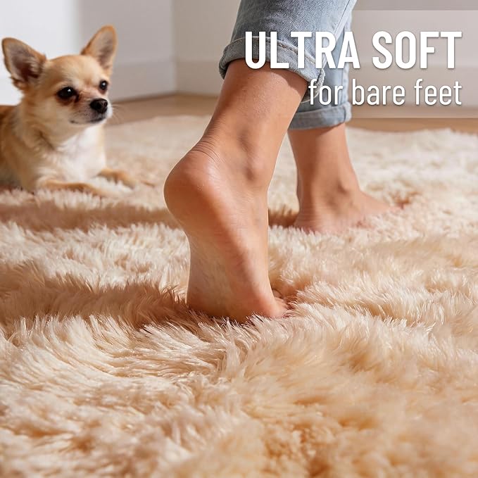OLANLY 3x4 Machine Washable Accent Rug, Soft Fluffy Shaggy Area Rug - Image 4