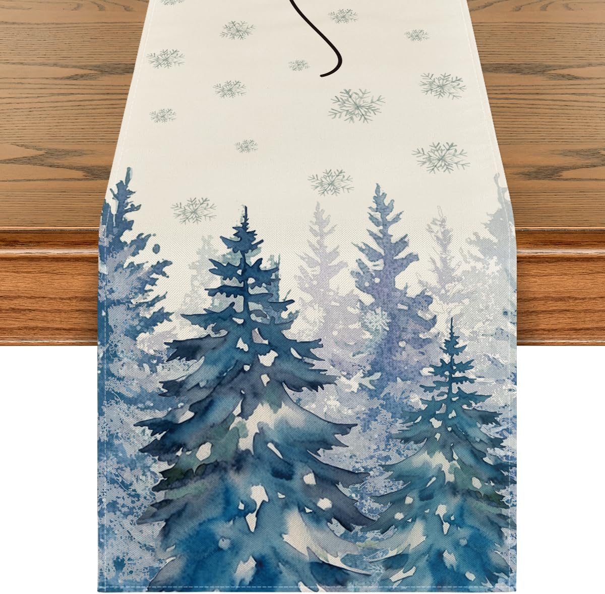 Artoid Mode Forest Hello Winter Table Runner Home Party Decor 13x108 Inch