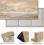 Extra Large Framed Christian Wall Art, Jesus Leaves the 99 Sheep, 28x57 In
