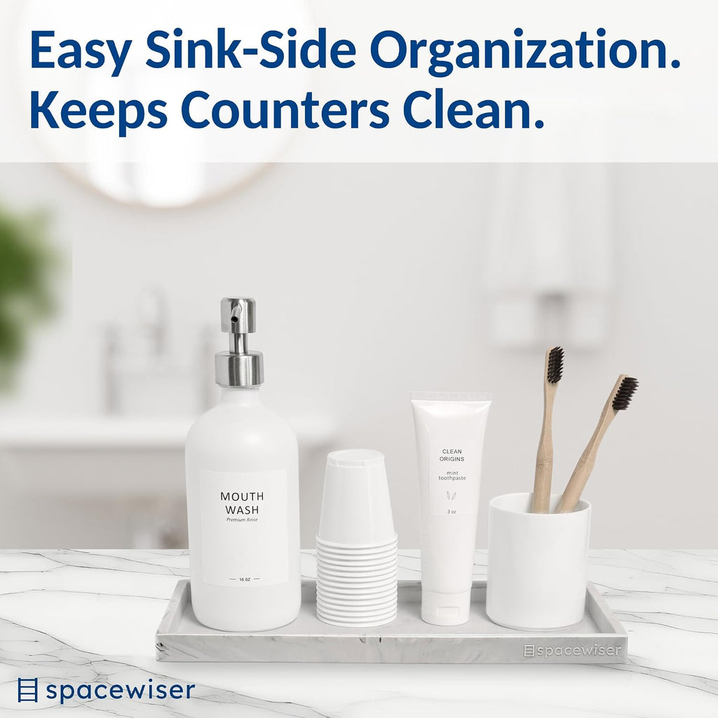 Silicone Countertop & Vanity Tray – 11.7” Bathroom Counter Tray