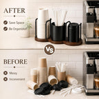 3 in 1 Cup Dispenser, Disposable Cup & Lid Holder Organizer for Countertop