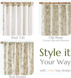 jinchan Floral Curtains Lined Linen Blend Curtain - Image 5