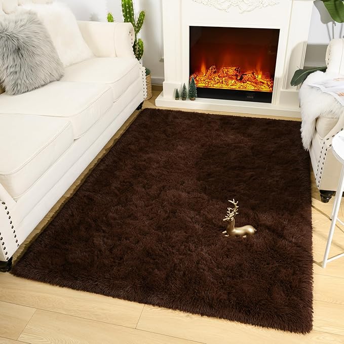 Amearea Premium Soft Fluffy Rug Modern Shag Carpet, 4x5.3 Feet, Fuzzy Shaggy - Image 3