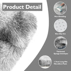 Tie-Dyed Fluffy Round Rug, Soft Area Rugs - Image 4