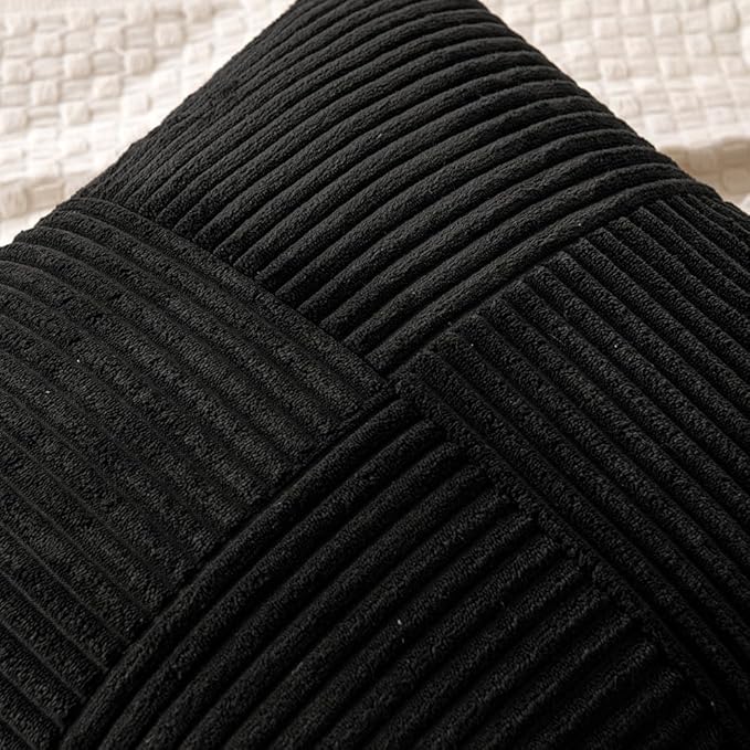 MIULEE Black Decorative Throw Pillow Covers 20x20 Inch - Image 2