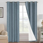H.VERSAILTEX Primitive Linen Curtains 100% Blackout Curtain Drapes Burlap by HVERSAILTEX