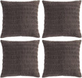 Fancy Homi 4 Packs Boho Dark Brown Decorative Throw Pillow Covers 20x20 Inch by Fancy+Homi