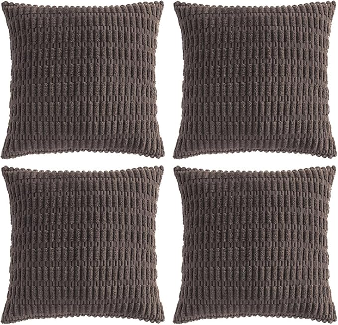 Fancy Homi 4 Packs Boho Dark Brown Decorative Throw Pillow Covers 14x14 Inch by Fancy+Homi